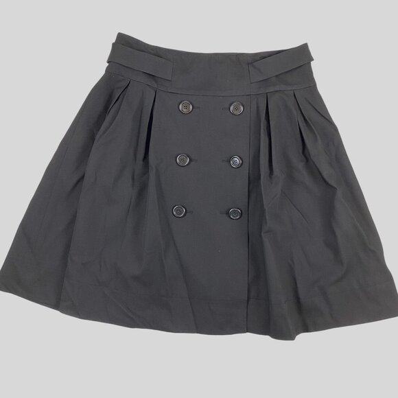 VTG Y2K Women SZ 14 Black Academia Career Preppy Double Breasted Buttons Skirt - Picture 6 of 10